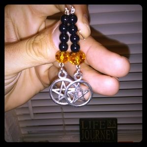 HandMade Halloween Pentagram Earrings.